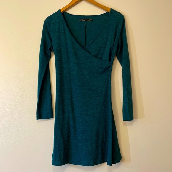 Wool blend Prana Nadia wrap dress. Faux wrap dress.  Great condition. Medium. - Picture 2 of 9